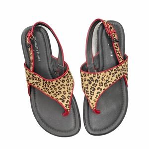 Donald J Pliner Leopard Calf Hair Sandal sz 8.5